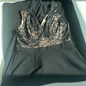 Lace top long flare pant formal jumpsuit size medium
